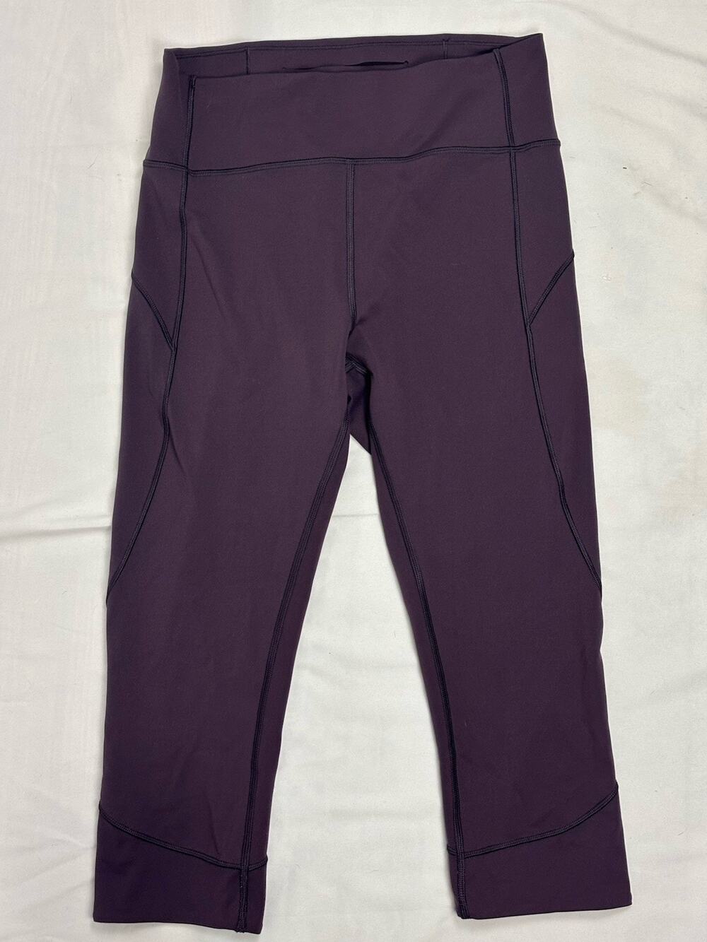 Lululemon In Movement Crop 19" Leggings Everlux Dark Purple Maroon Size 8